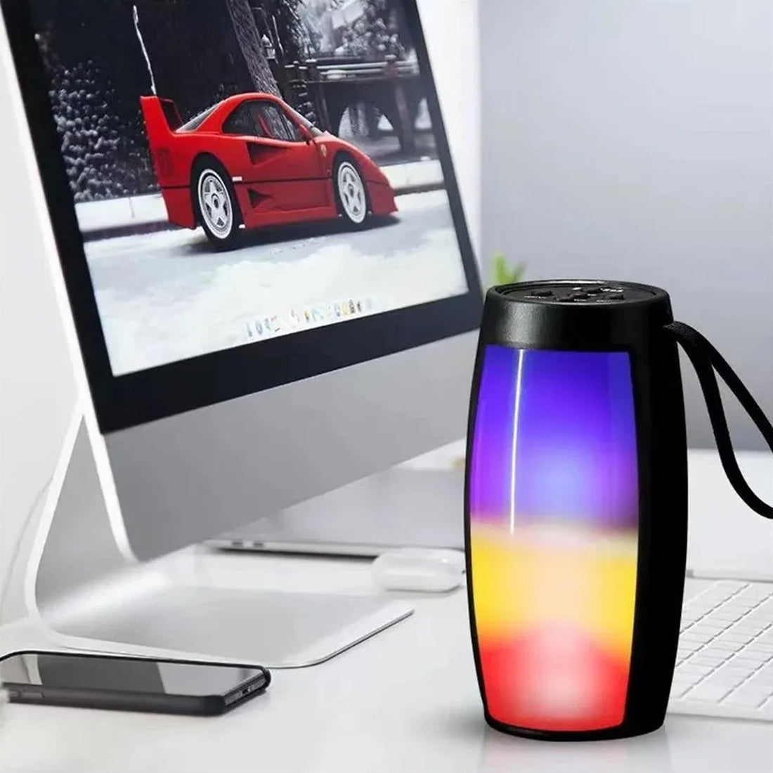 Portable Bluetooth Speaker with Disco Lights for Travel & Party