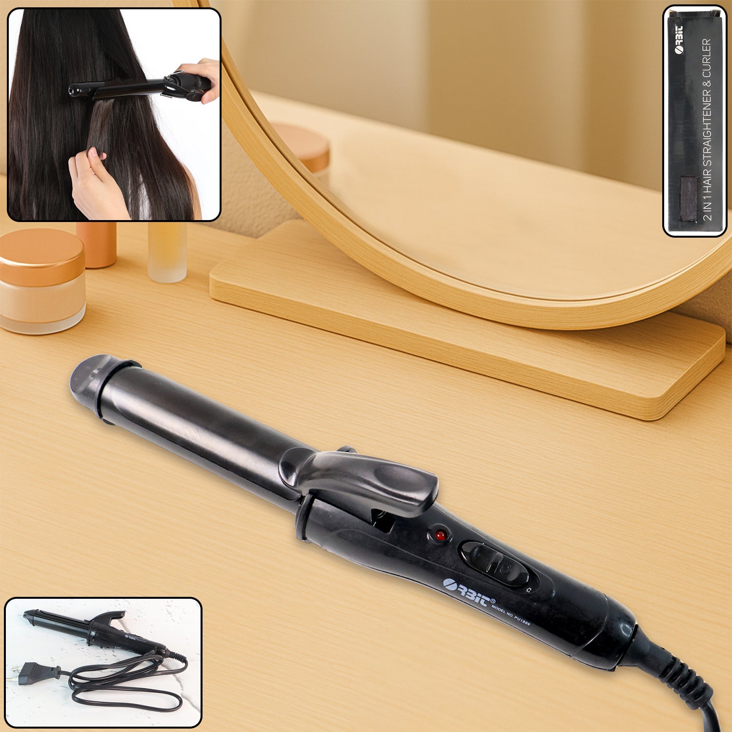 Orbit 2-in-1 Hair Straightener & Curler – Multi-Function (1 Pc)