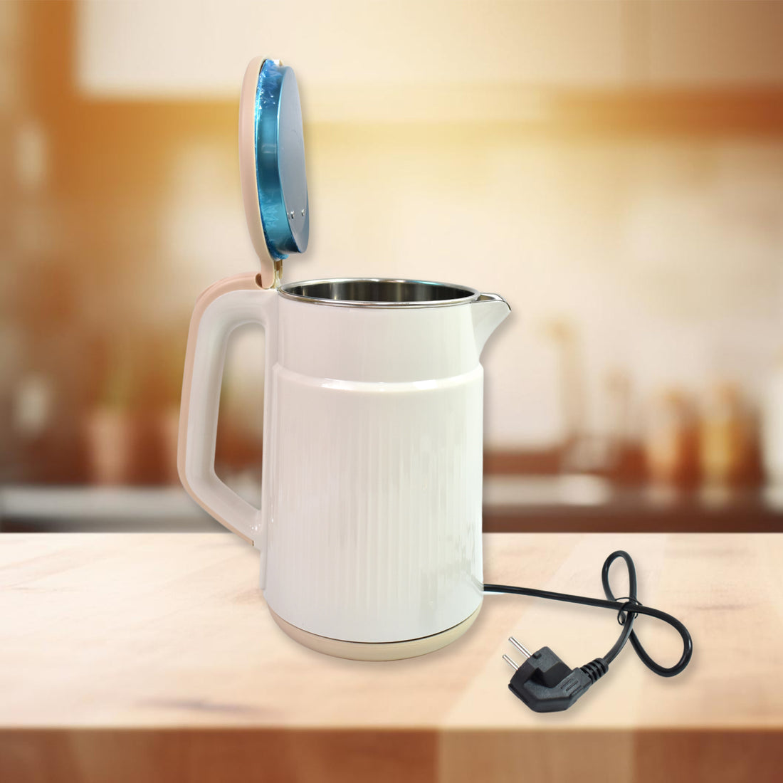 Electric Cordless Tea Kettle – Double Wall Stainless Steel, 2.3L, 1500W