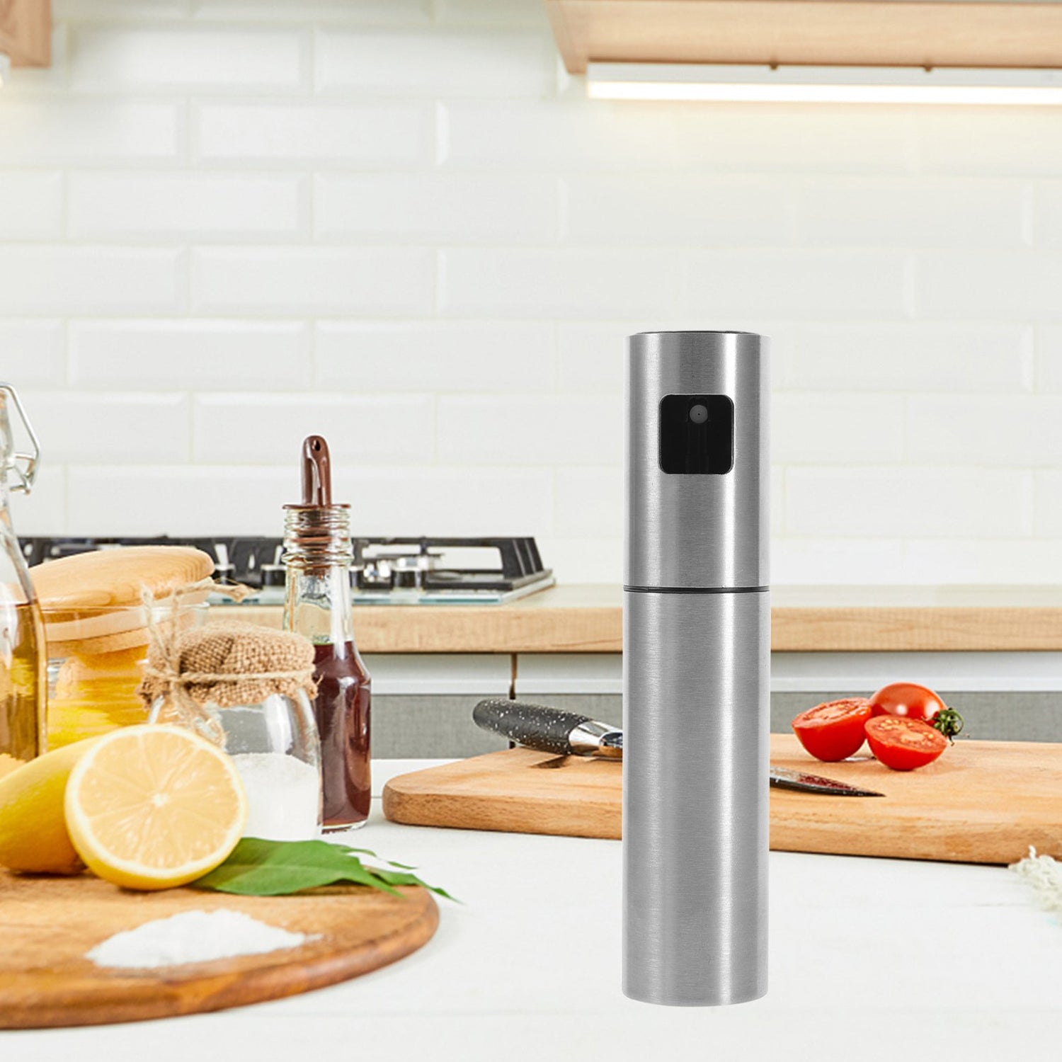 100ml Food-Grade Stainless Steel & Glass Oil Spray Bottle for Dosa