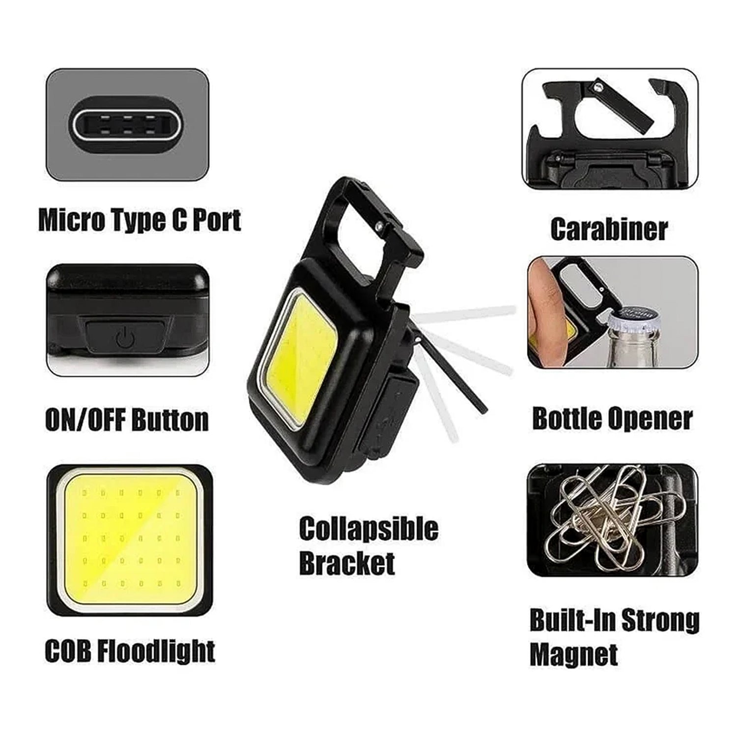 Rechargeable Mini Flashlight – 4 Light Modes, Portable Keychain