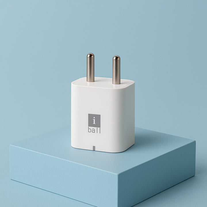 iBall Dual USB Wall Charger – 5V 3.1A Fast Charging Adapter (1 Pc)
