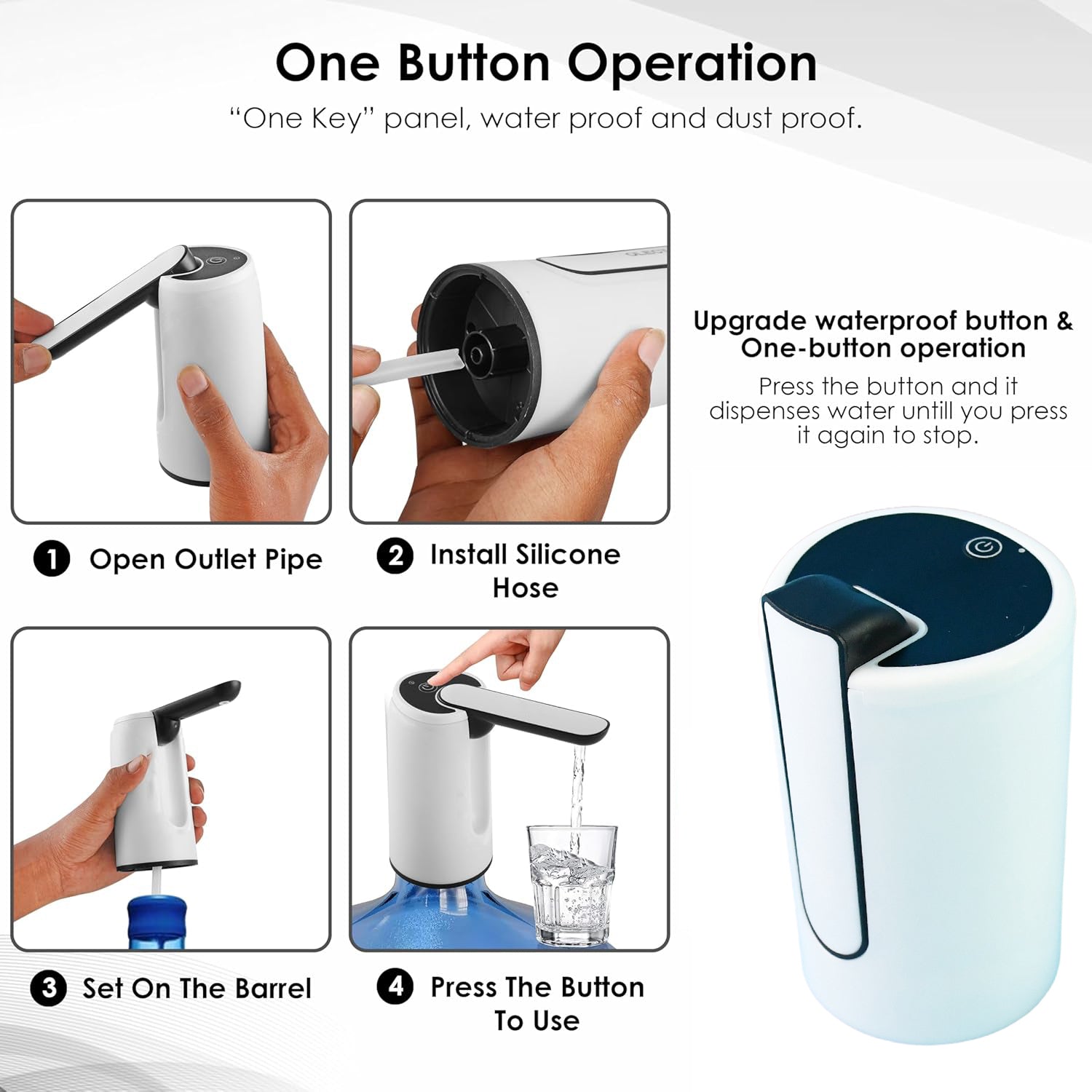 Electric Water Dispenser Pump - Easy One-Piece Operation