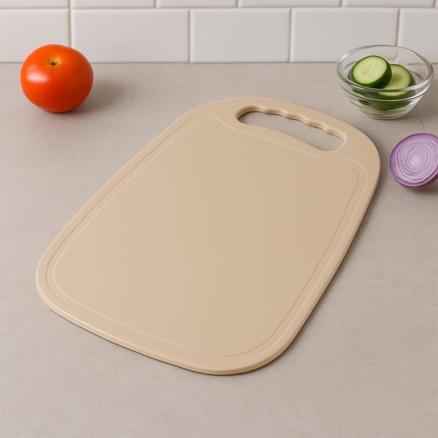 Durable Plastic Chopping Board (34x23 cm, 1 Pc)