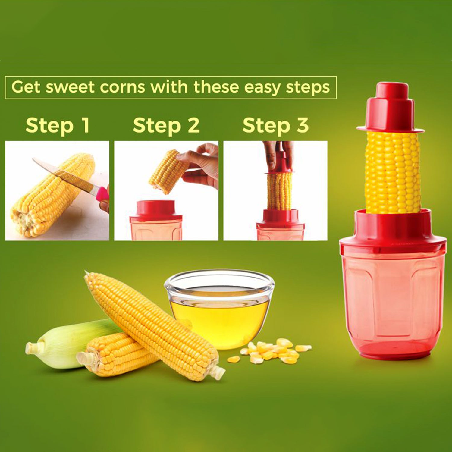 Supermom Corn Cutter with Stainless Steel Blades – Efficient & Durable (1 Pc)