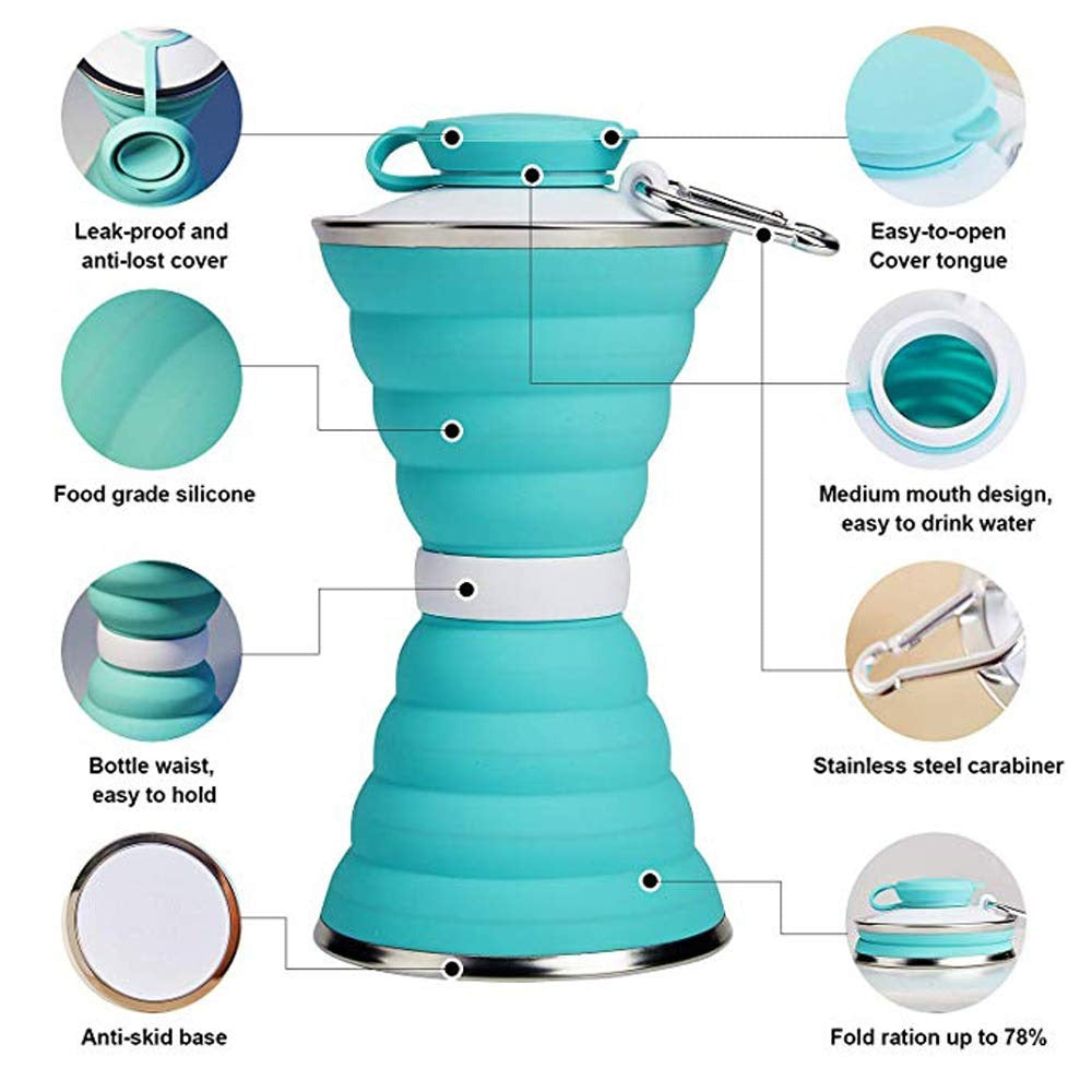 BPA-Free Silicone Travel Water Bottle – Leak-Proof, Collapsible, Refillable