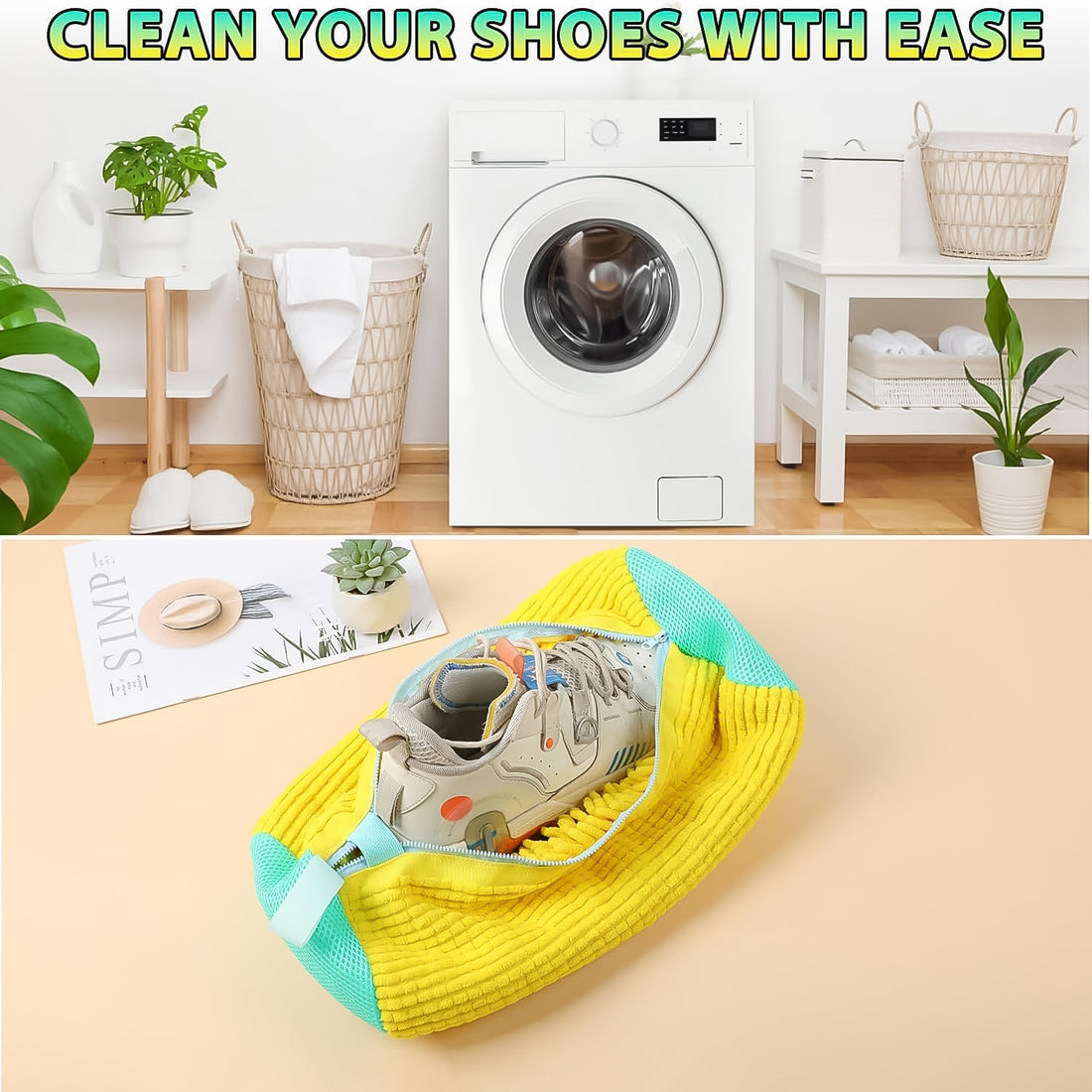 Shoe Cleaning Mop Cover with Microfiber Chenille – Zipper Closure (1 Pc)