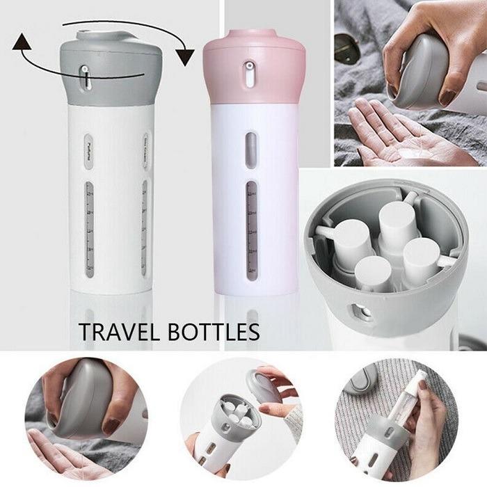 4-in-1 Travel Dispenser Bottle Set – Refillable Cosmetic Containers