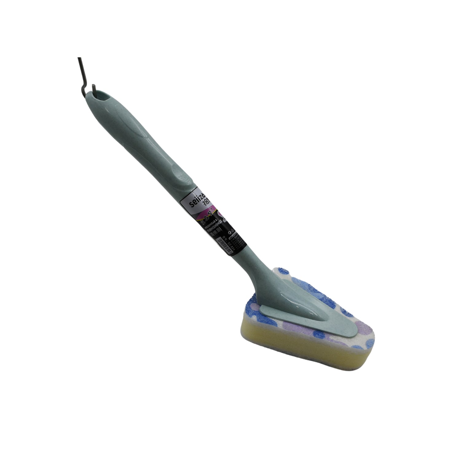 Universal Triangular Sponge Brush – Long Handle for Kitchen & Bathroom