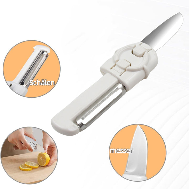 2-in-1 Dual-Use Knife and Peeler – Stainless Steel Blades with Case (1 Pc)