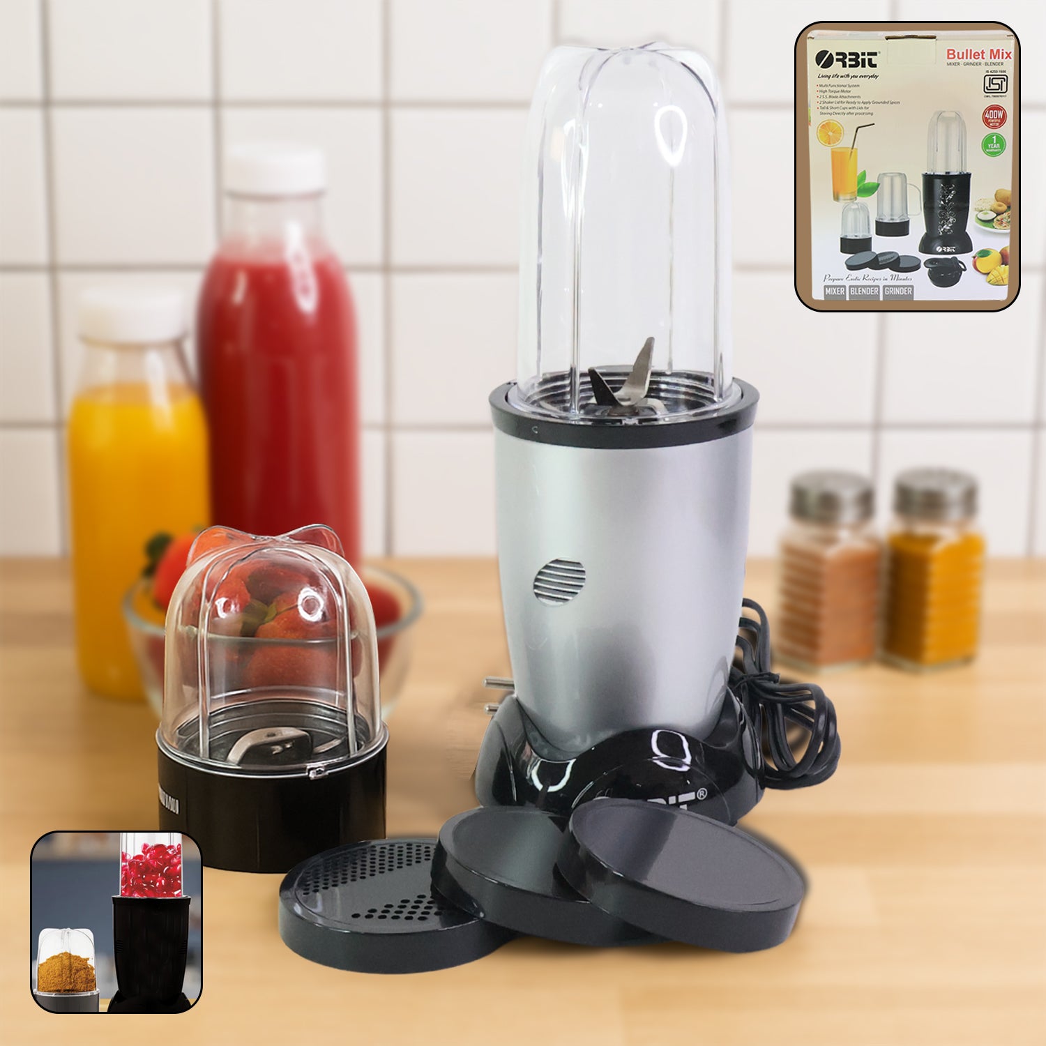 Orbit 400W Multi-Purpose Bullet Mixer - 2 Jars