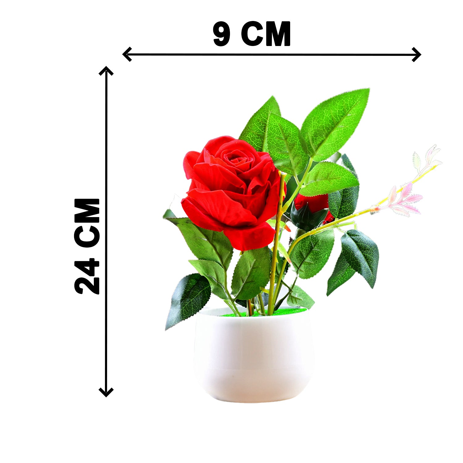 Artificial Rose Flower Plant with Pot | Home, Office & Gift Decor
