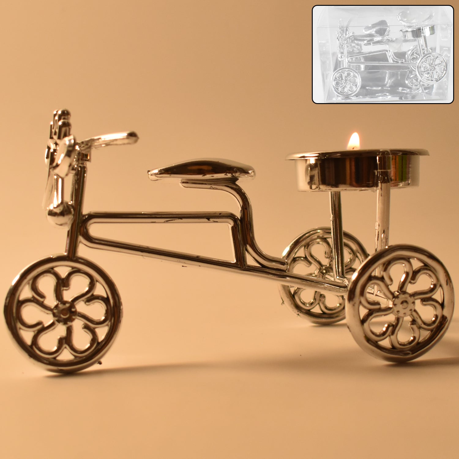 Cycle Tealight Candle Holder – Decorative Metal Candle Stand (1 Pc)