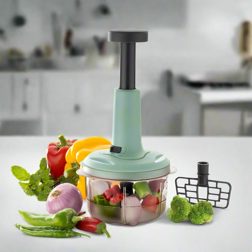 2-in-1 Push Chopper – 800ml, Stainless Steel Blade for Quick Chopping